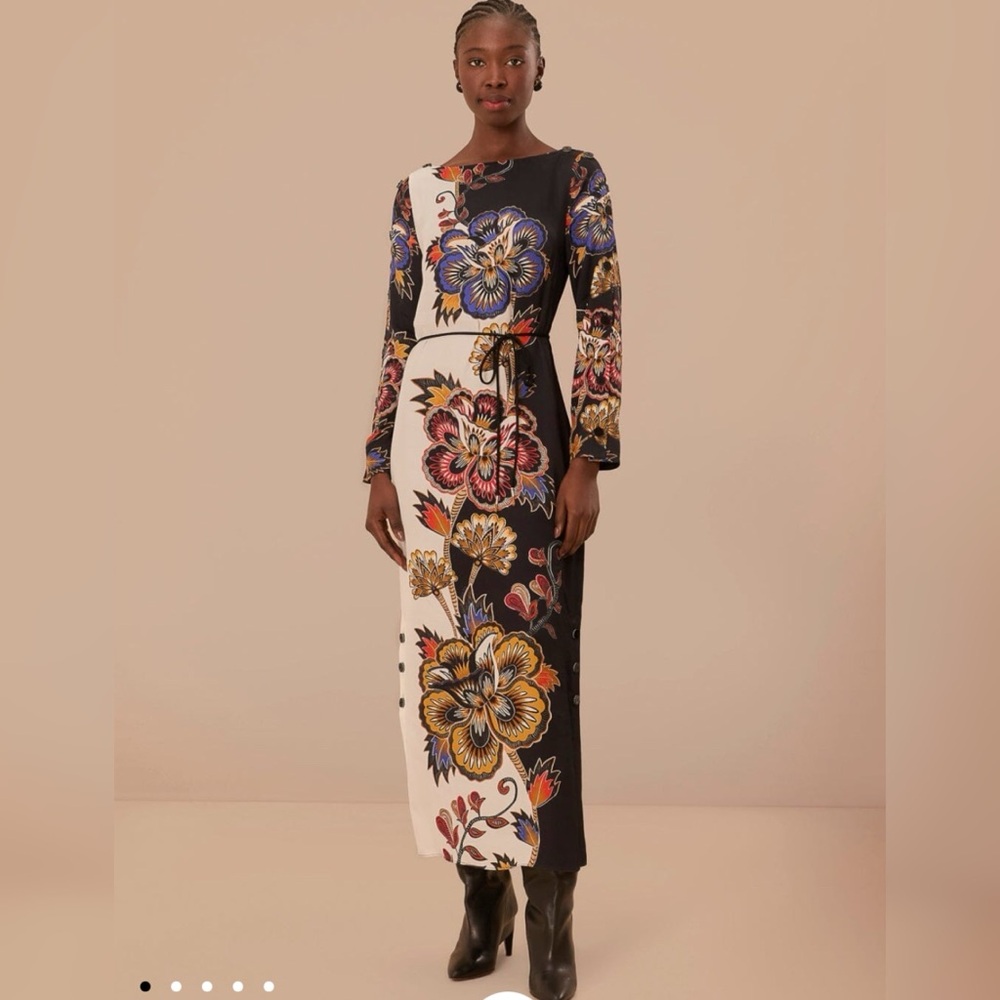 Farm Rio Maxi floral long sleeve dress
